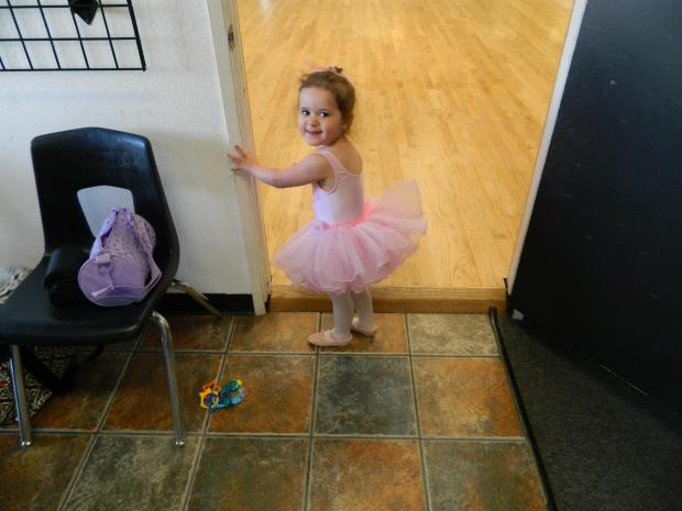In her princess tutu that she worked so hard for